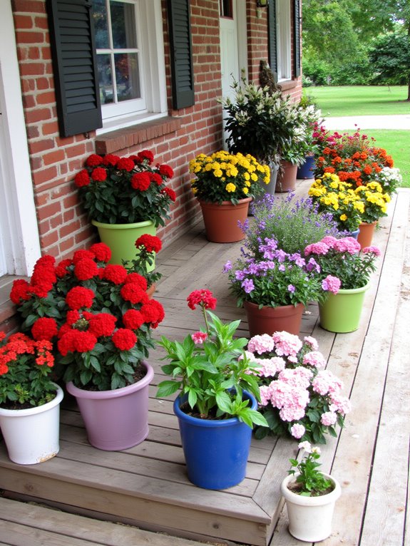 seasonal blooms in pots