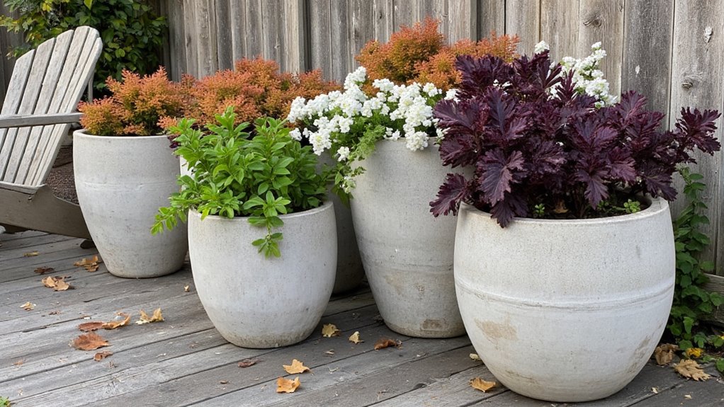 seasonal concrete planter ideas
