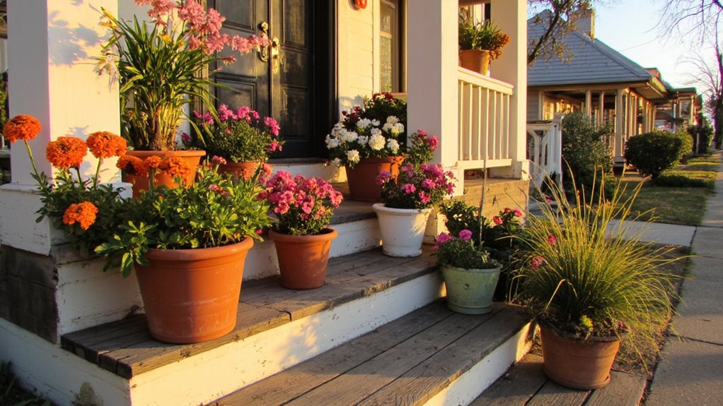 seasonal flower porch decor