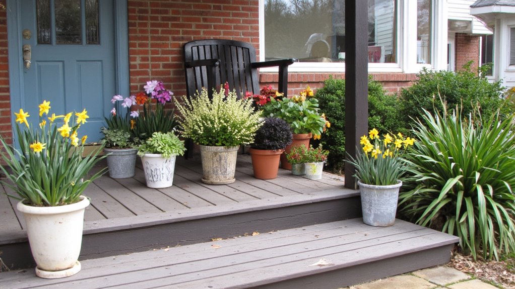 seasonal flower pot changes