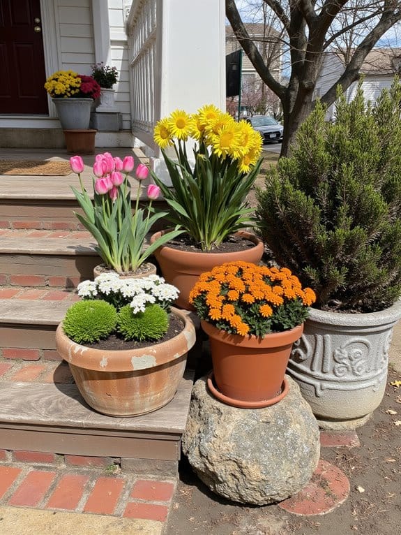seasonal flower pot rotation