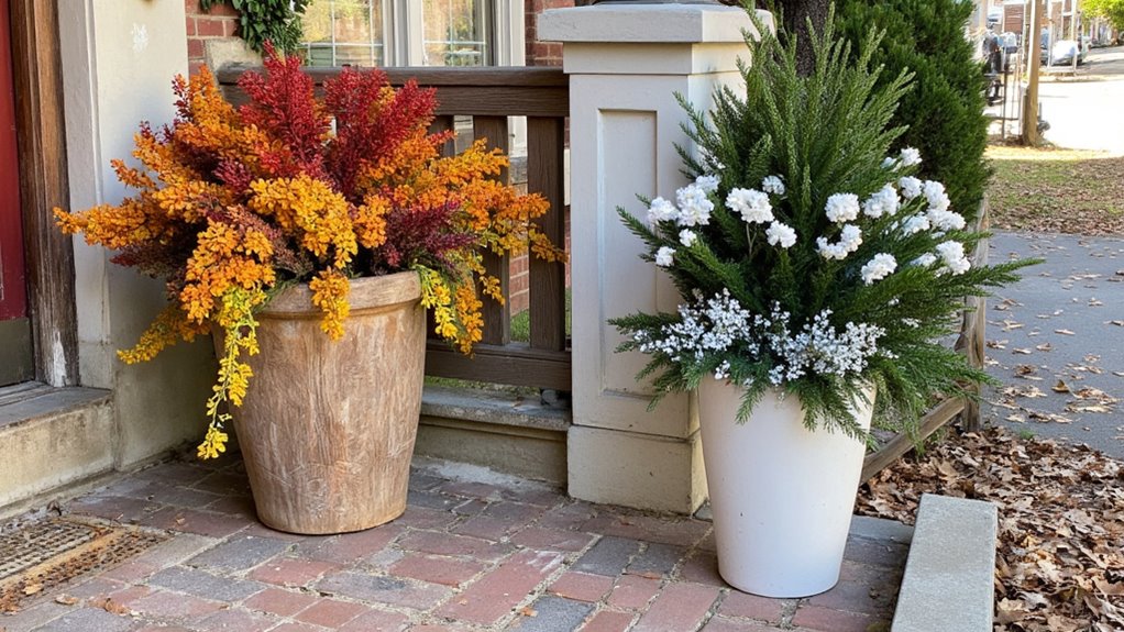 seasonal flower pot transformations