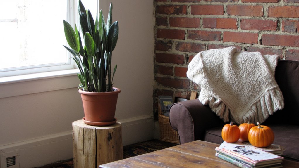 seasonal sansevieria decor styling