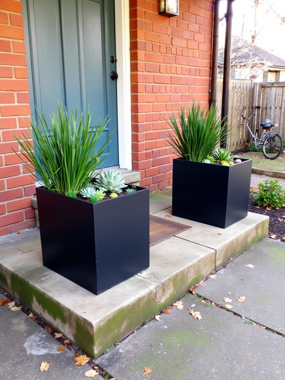 sleek metal planters elevate decor