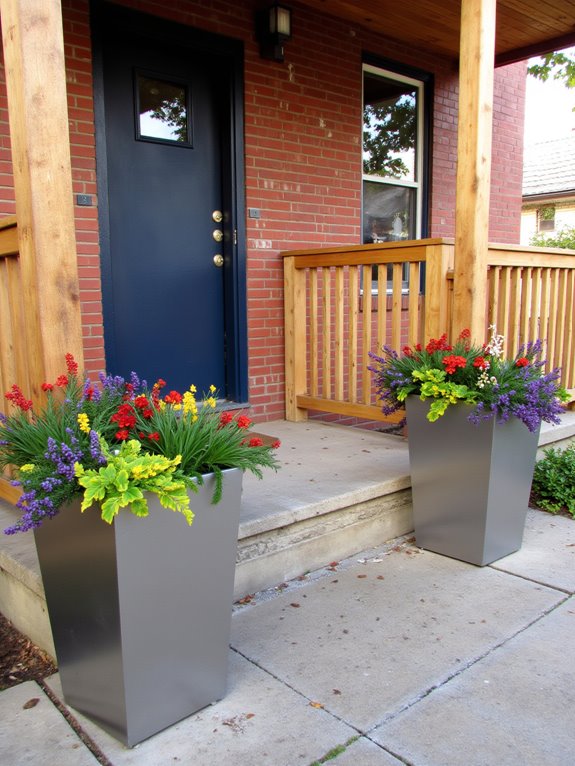 sleek metal planters elevate