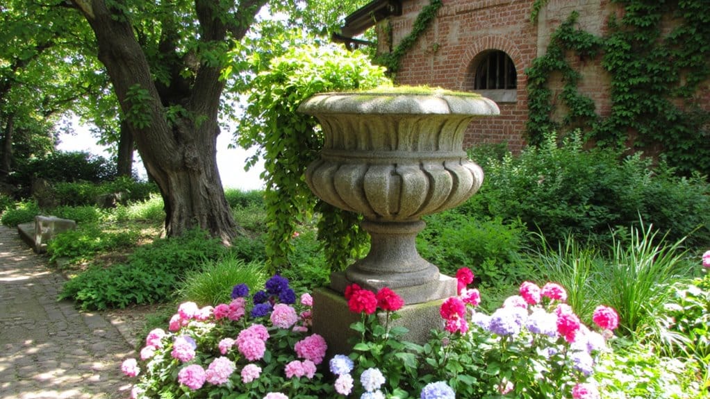 sophisticated garden decorative urns