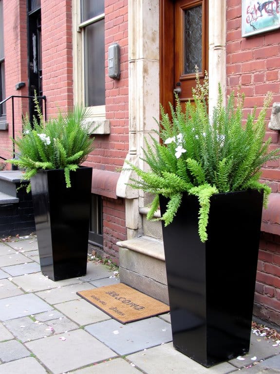 stylish black planter arrangement