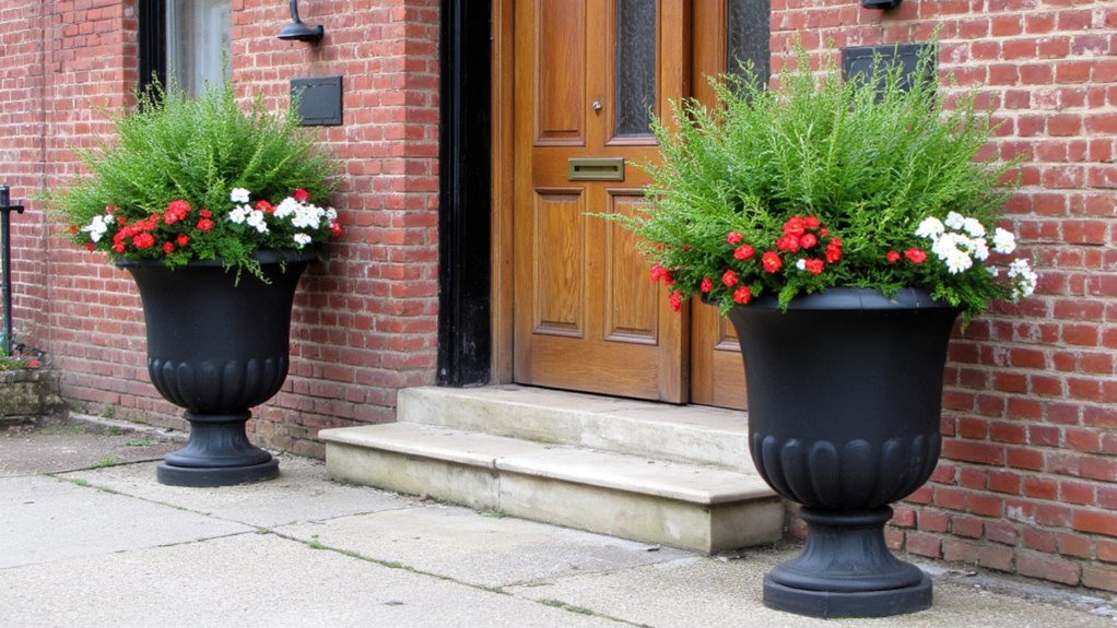 stylish black urns elevate