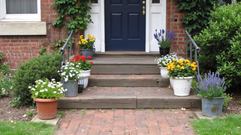 stylish entrance flower pots