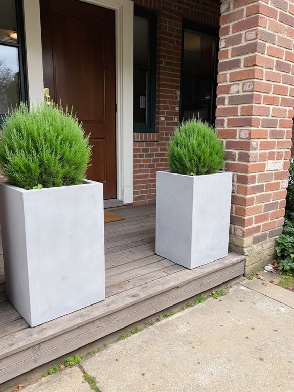 stylish minimalist concrete planters