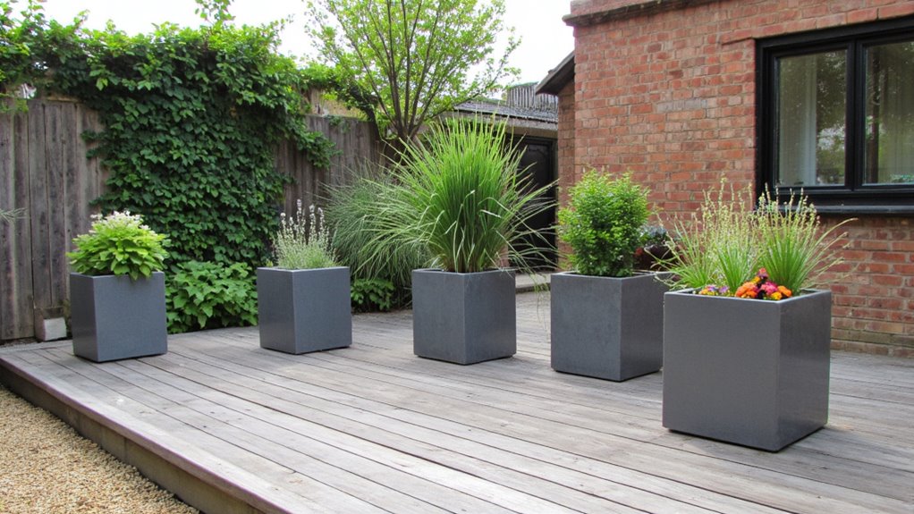 stylish square concrete pots