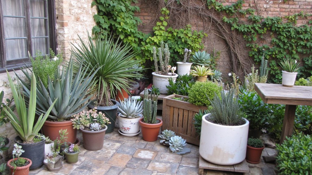 succulents in unique pots