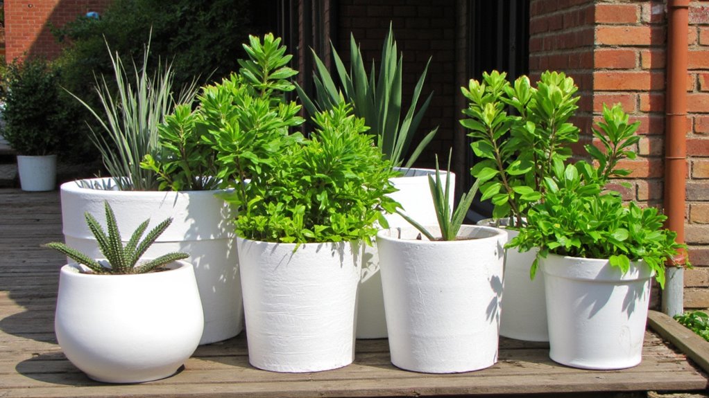 sustainable white flower pots