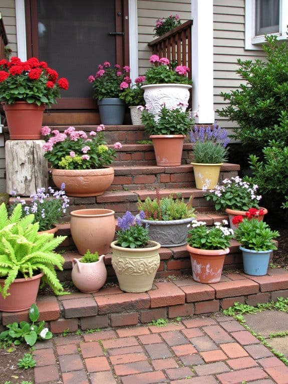textured flower pots enhance charm