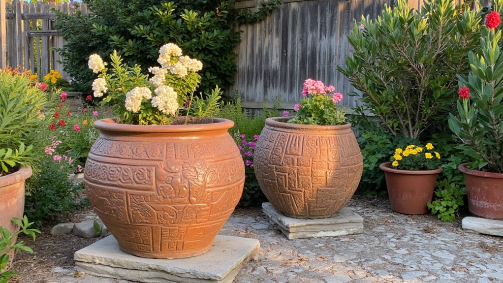 textured pots enhance aesthetics