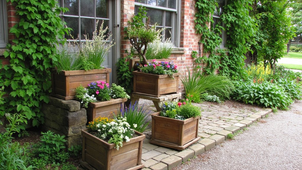 tiered wooden pots elevate gardens