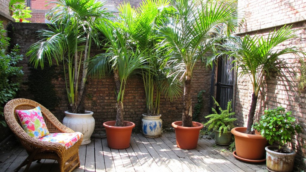 tropical low maintenance garden focal point