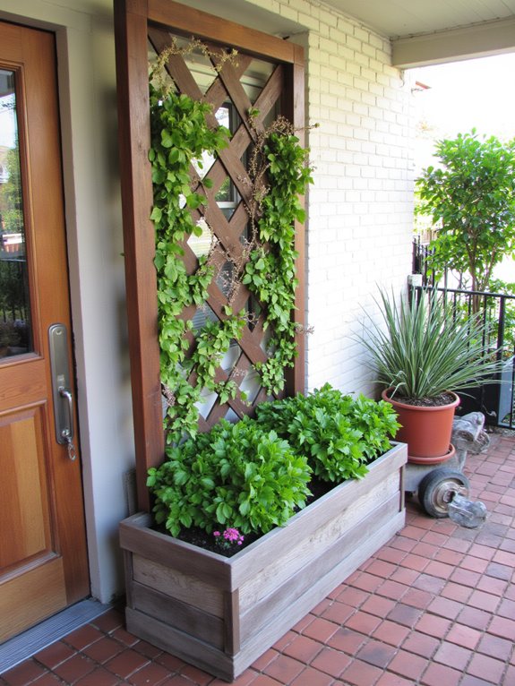 vertical gardening with trellises