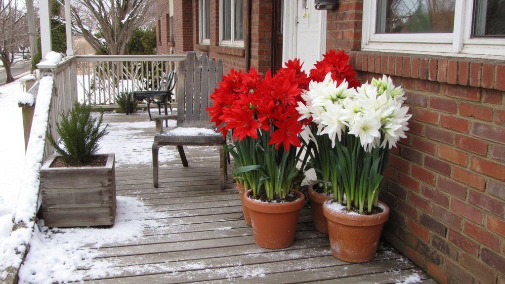 vibrant amaryllis holiday decor