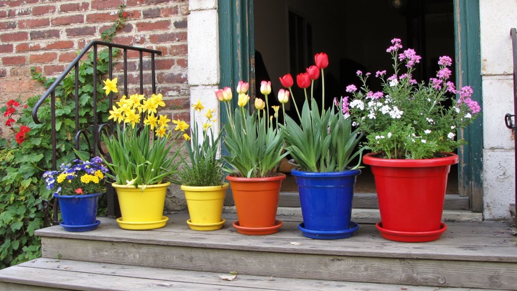 vibrant ceramic flower pots