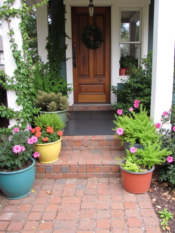 vibrant ceramic planters enhance