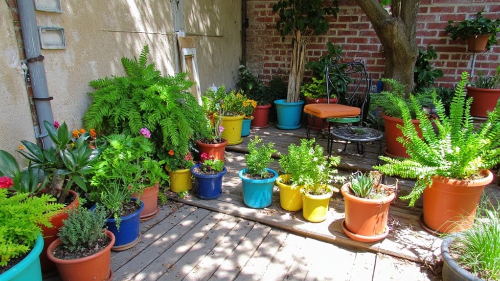vibrant colorful outdoor pots