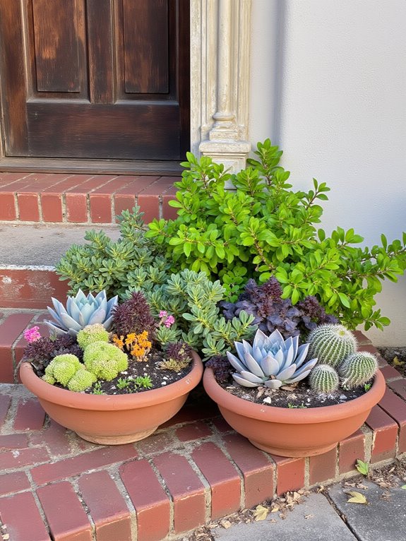 vibrant low maintenance succulent planters
