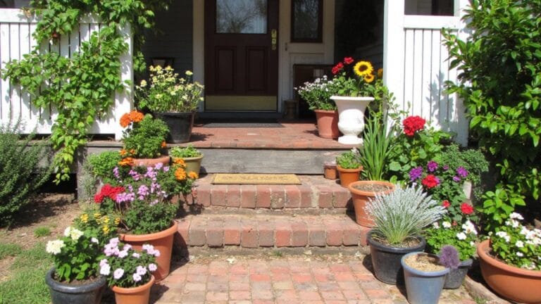 vibrant porch flower arrangements