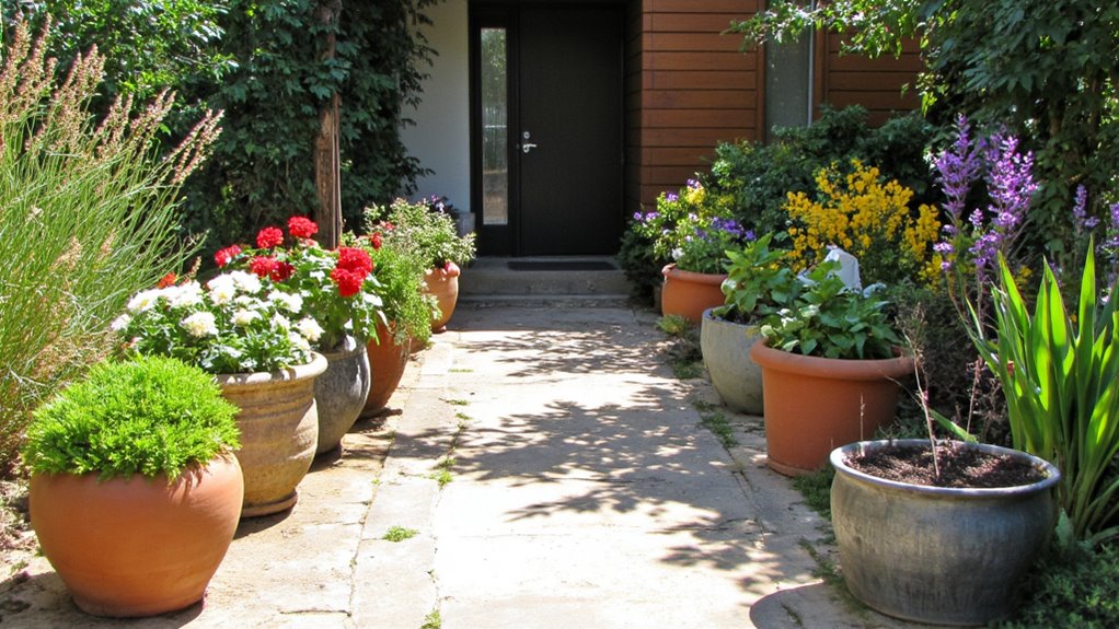 vibrant seasonal flower pots