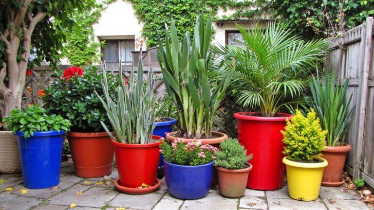 vibrant seasonal patio planters