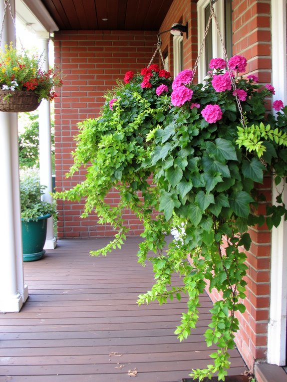 vibrant summer hanging baskets