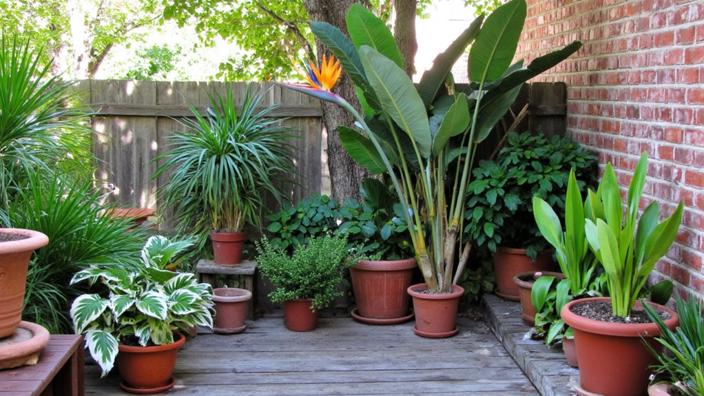 vibrant tropical garden centerpiece