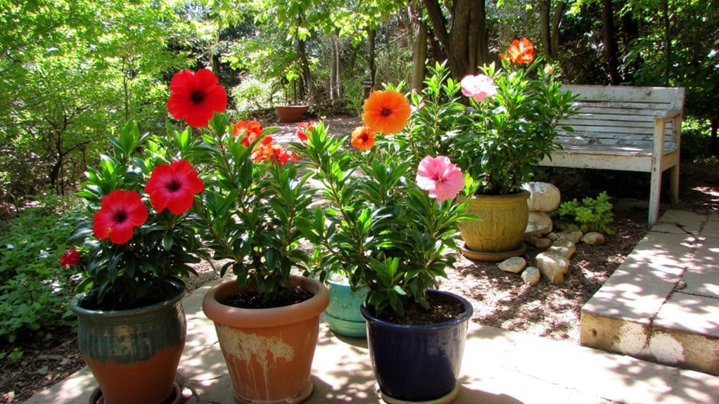 vibrant tropical hibiscus blooms