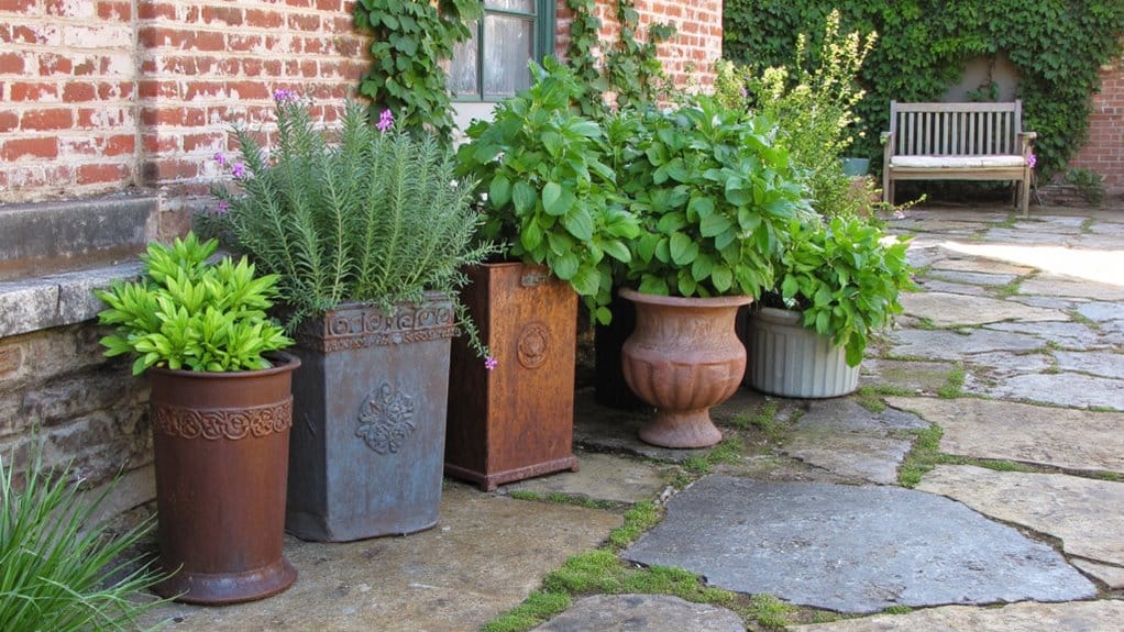 vintage metal planters charm