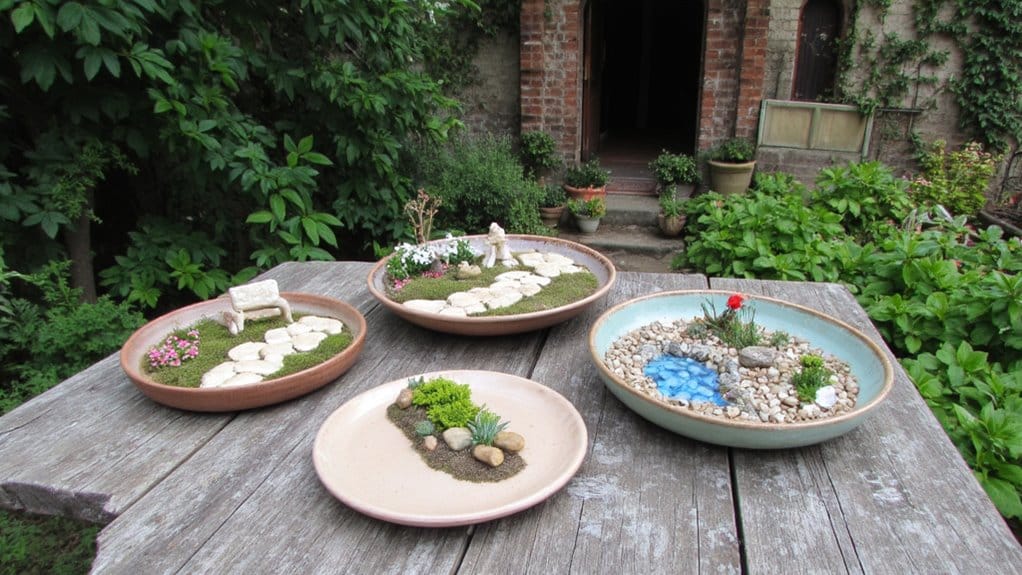 whimsical miniature garden scenes