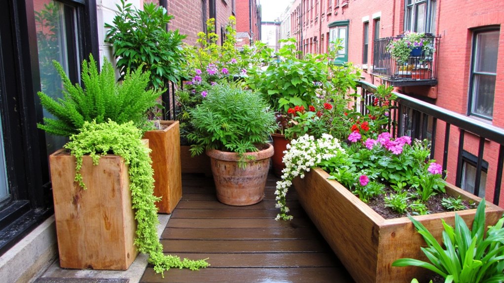 wooden pots enhance urban gardening