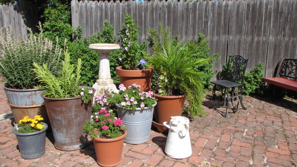 year round vintage pot decorating