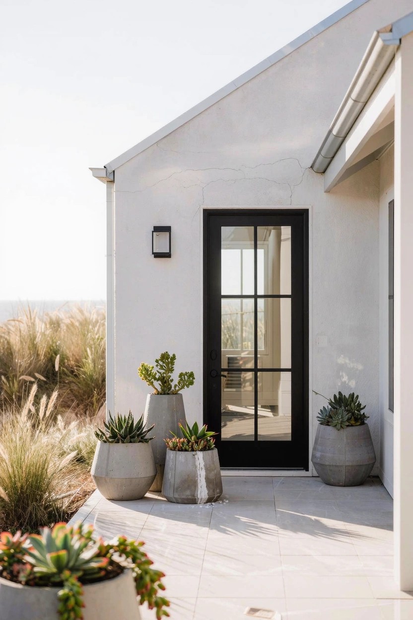 Big Concrete Pots with Succulents