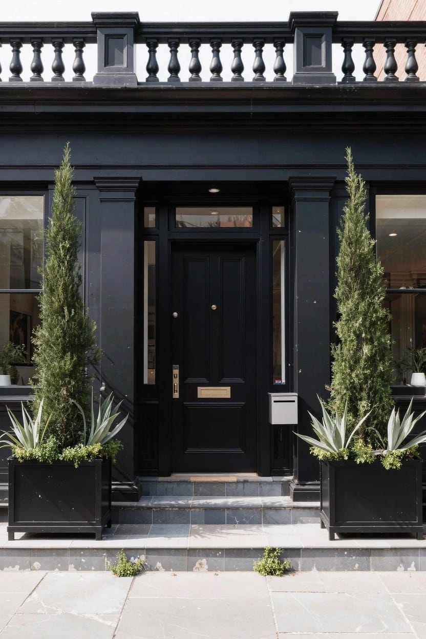 Oversized Planters Beside the Door