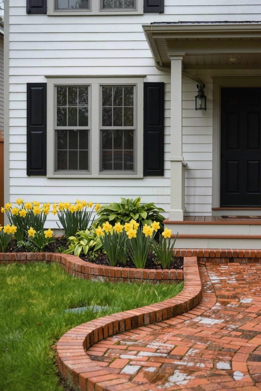 Brick Edging for Flower Beds