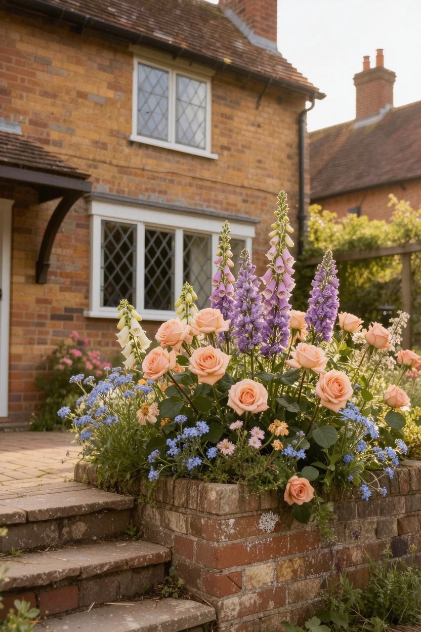 Flower Beds Along Front Steps