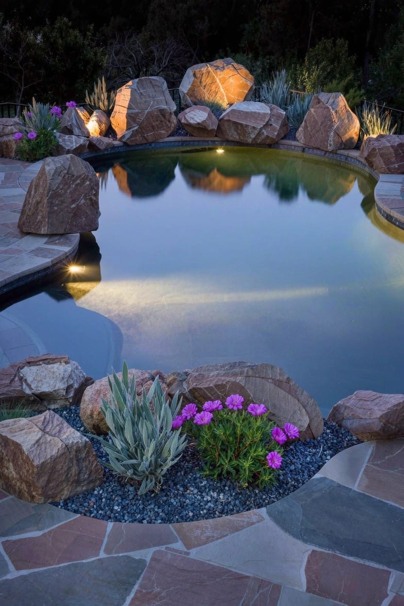 Rock Gardens Around the Pool