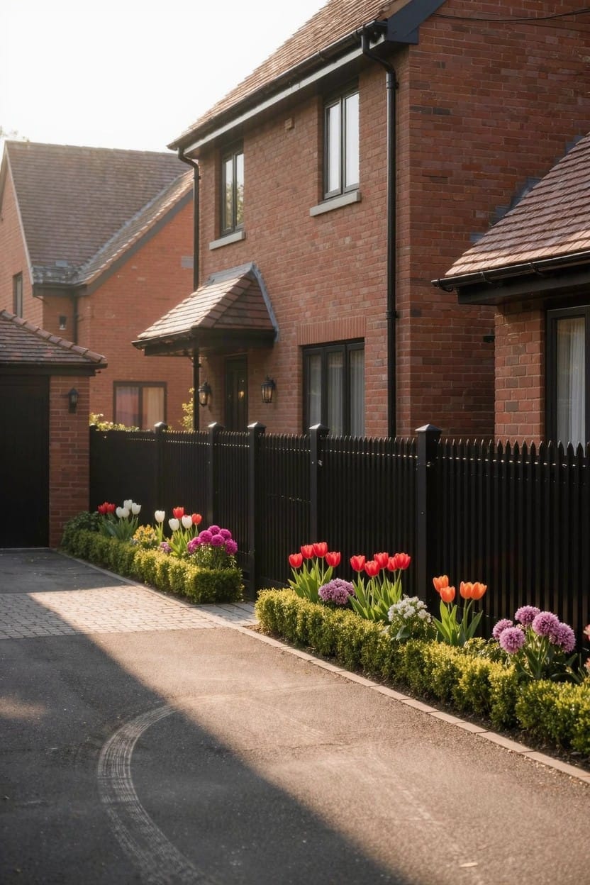 Tulip Beds Along the Fence