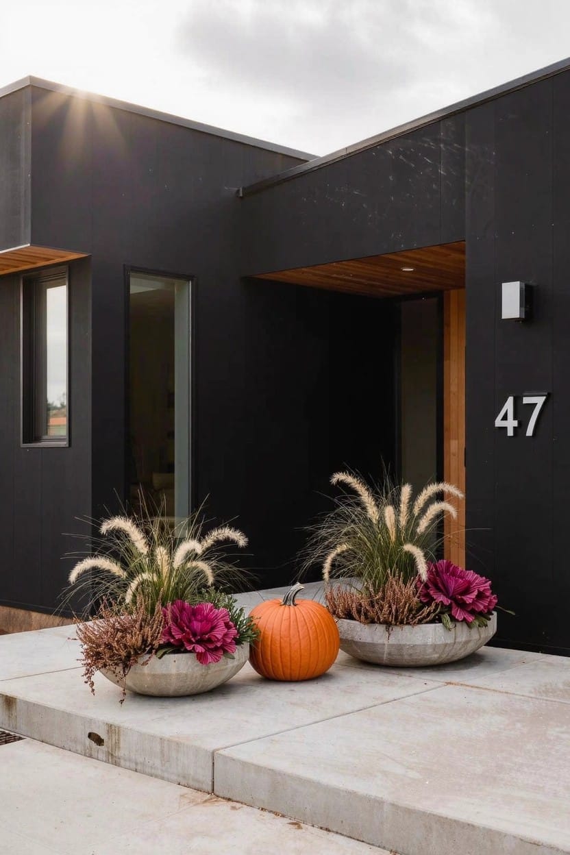 Large Planters at the Front Door