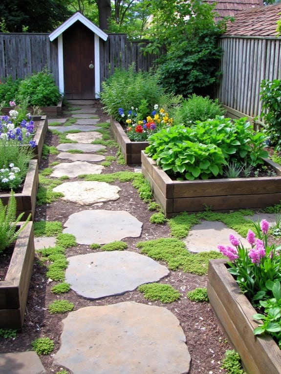 accessible raised bed pathways