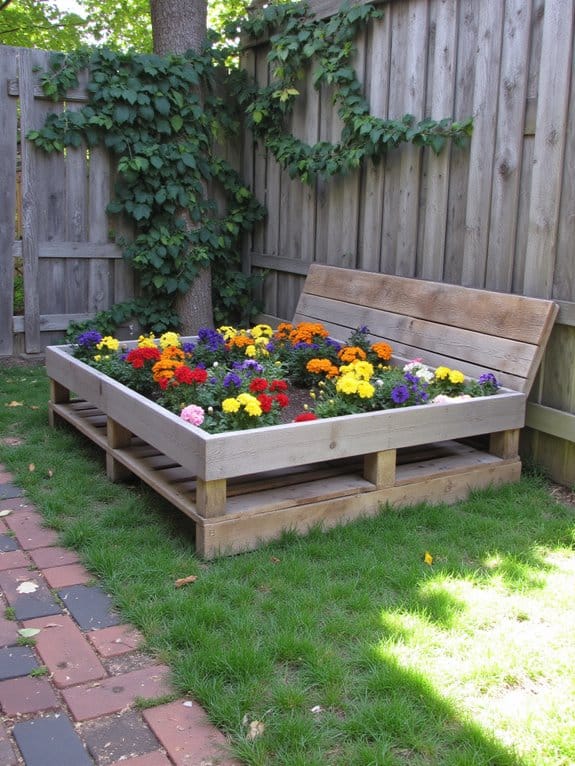budget friendly flower bed bench