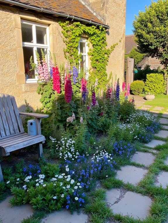 charming relaxed flower beds