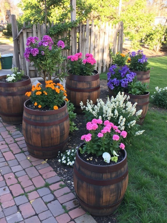 charming rustic flower beds