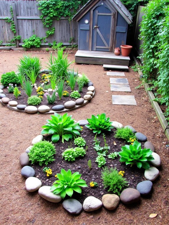 circular beds enhance landscapes