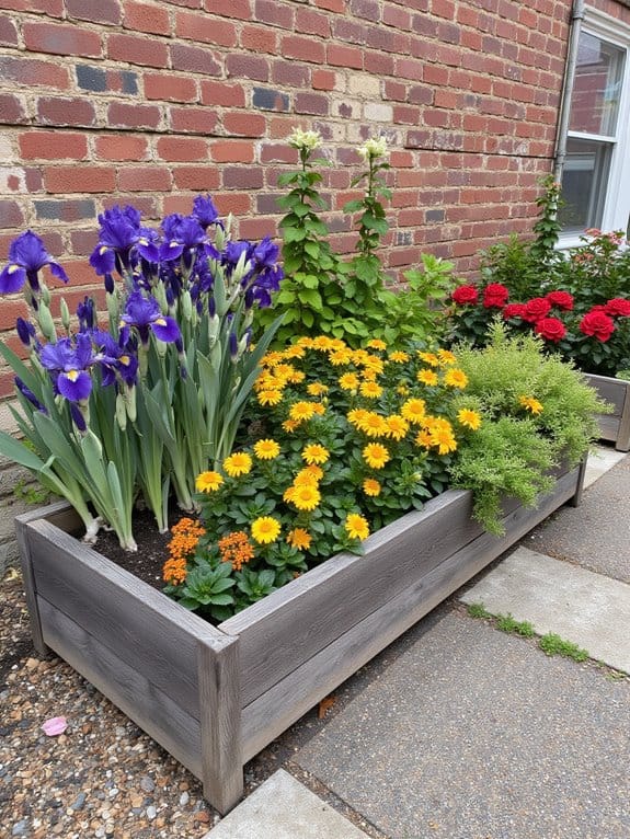 colorful flower bed design